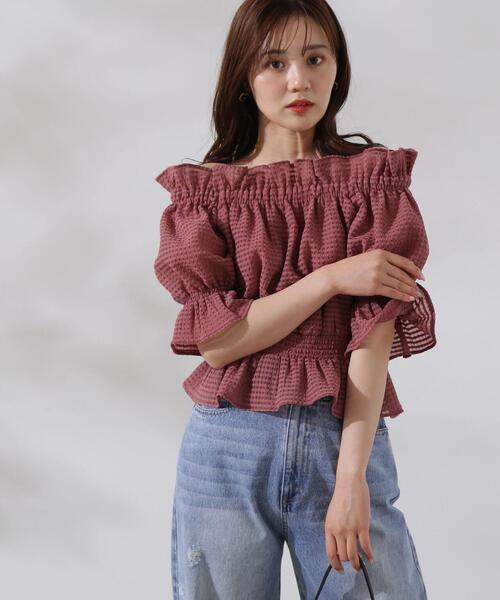 PROPORTION BODY DRESSING（プロポーションボディドレッシング）の「シアーチェックシャーリングブラウス / 1214210601（シャツ/ブラウス・レディース・ブラック/ホワイト系その他/ピンク・FREE）」の10枚目の写真