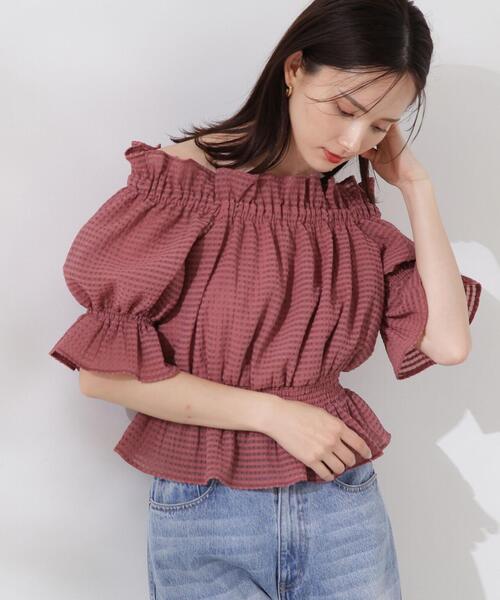 PROPORTION BODY DRESSING（プロポーションボディドレッシング）の「シアーチェックシャーリングブラウス / 1214210601（シャツ/ブラウス・レディース・ブラック/ホワイト系その他/ピンク・FREE）」の4枚目の写真