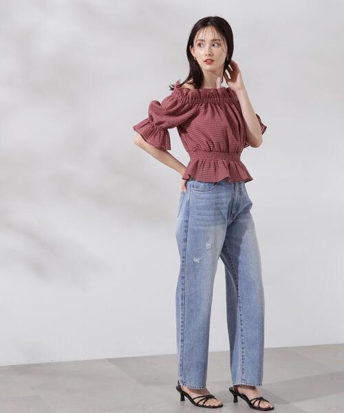 PROPORTION BODY DRESSING（プロポーションボディドレッシング）の「シアーチェックシャーリングブラウス / 1214210601（シャツ/ブラウス・レディース・ブラック/ホワイト系その他/ピンク・FREE）」の6枚目の写真