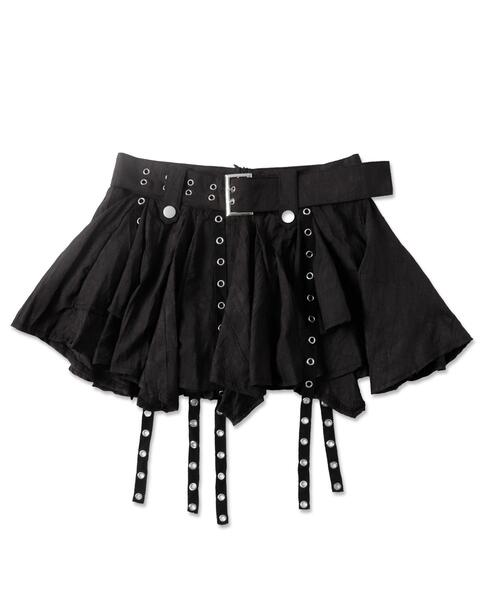 dispark（ディスパーク）の「DISPARK/ベルト付きフリルアイレットスカート（スカート・レディース・ブラック・FREE）」の13枚目の写真