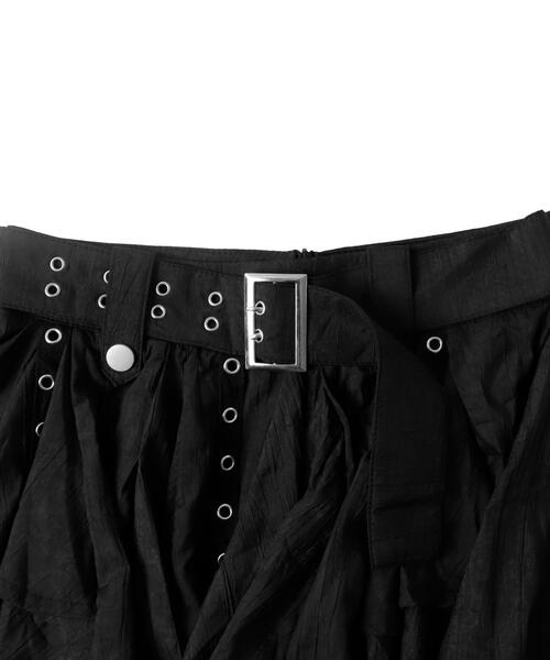 dispark（ディスパーク）の「DISPARK/ベルト付きフリルアイレットスカート（スカート・レディース・ブラック・FREE）」の15枚目の写真