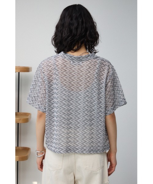 AZUL by moussy(アズールバイマウジー)の「ガラアミカーディガン(カーディガン/ボレロ・レディース・ブラウン/ブラック・FREE)」の4枚目の写真