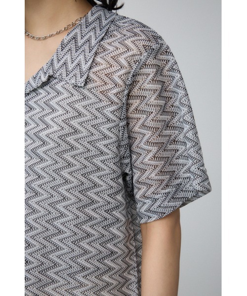 AZUL by moussy(アズールバイマウジー)の「ガラアミカーディガン(カーディガン/ボレロ・レディース・ブラウン/ブラック・FREE)」の6枚目の写真