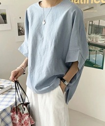 コットンリネンドルマンスリーブトップス