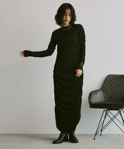 Aunt Marie's(アントマリーズ)の「メニーシャーリングランダムリブロングワンピース(ワンピース・レディース・ブラック/ブラウン・FREE)」の15枚目の写真