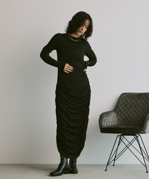 Aunt Marie's(アントマリーズ)の「メニーシャーリングランダムリブロングワンピース(ワンピース・レディース・ブラック/ブラウン・FREE)」の14枚目の写真