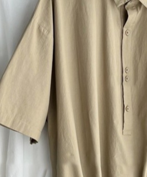 【セール】ドロストスキッパーBIGシャツ半袖プルオーバー(シャツ/ブラウス)|deux amour(ドゥーザムール) 【セール】ドロストスキッパーBIGシャツ半袖プルオーバー(シャツ/ブラウス)|deux amour(ドゥーザムール)