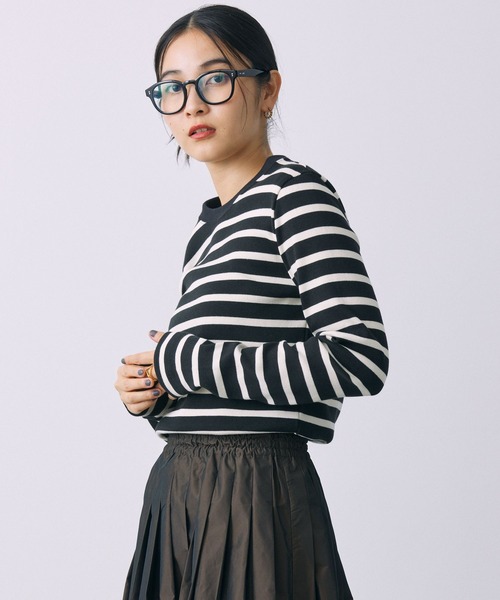 BABYLONE(バビロン)の「マリブフライスボーダーカットソー(Tシャツ/カットソー・レディース・ブラック/オレンジ・フリー)」の4枚目の写真