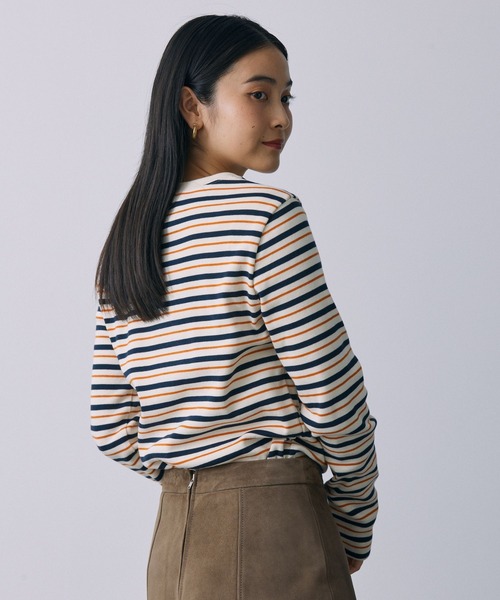 BABYLONE(バビロン)の「マリブフライスボーダーカットソー(Tシャツ/カットソー・レディース・ブラック/オレンジ・フリー)」の11枚目の写真