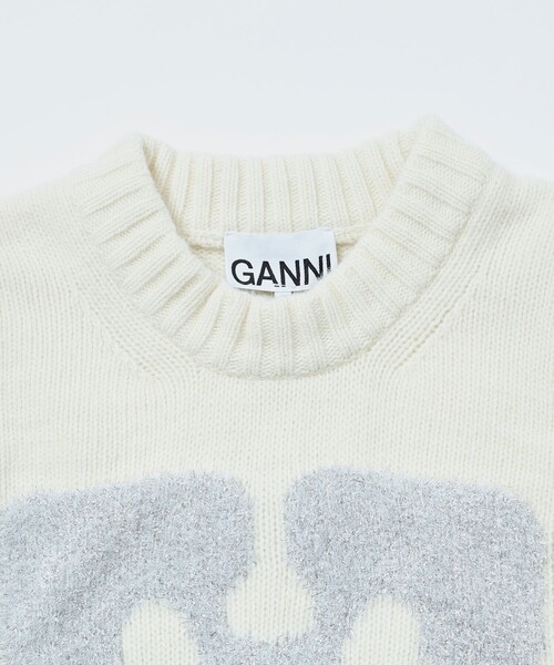 限定出品❣️ GANNI ガニー　ニット　ベスト　ロゴ　バタフライ GANNI（ガニー）の「GANNI/ガニー GRAPHIC WOOL MIX KNIT