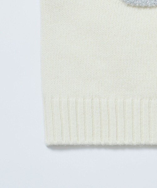 GANNI（ガニー）の「GANNI/ガニー GRAPHIC WOOL MIX KNIT / K2217 / K2252 / バタフライロゴ ラメニットベスト（ベスト・レディース・オフホワイト/ピンク・SMALL）」の8枚目の写真