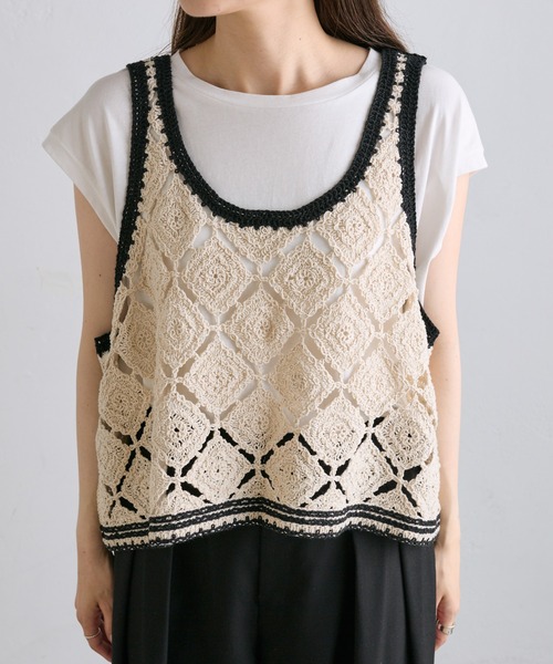 ★medama★A.P.C. TOP PALMYRE クロシェ　ベスト CRB クロシェベスト|TiMTiMオンラインストア|レディースアパレル通販