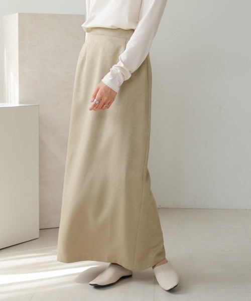 Bab(バブ)の「【セットアップ対応/S・Mサイズ展開】マットサテンナロースカート(スカート・レディース・ベージュ/ブラック/ライトグレー・M/S)」の2枚目の写真