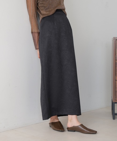Bab(バブ)の「【セットアップ対応/S・Mサイズ展開】マットサテンナロースカート(スカート・レディース・ベージュ/ブラック/ライトグレー・M/S)」の8枚目の写真