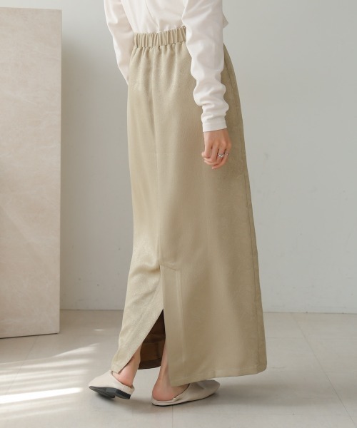 Bab(バブ)の「【セットアップ対応/S・Mサイズ展開】マットサテンナロースカート(スカート・レディース・ベージュ/ブラック/ライトグレー・M/S)」の20枚目の写真
