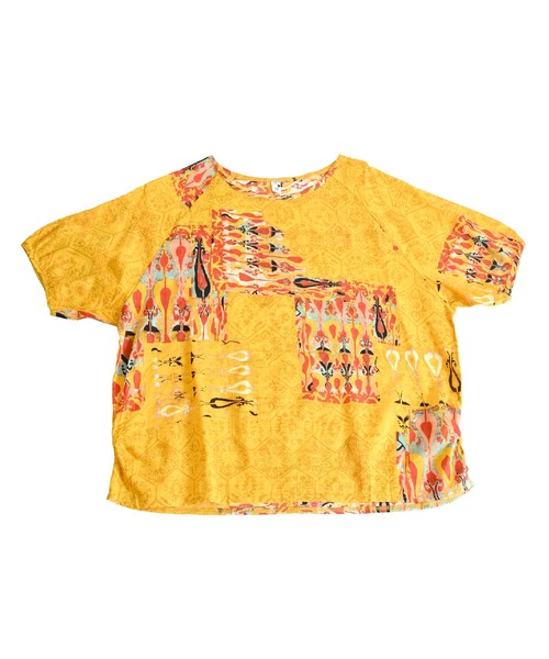 半袖カットソー 総柄 チャイナ風 エスニック（Tシャツ