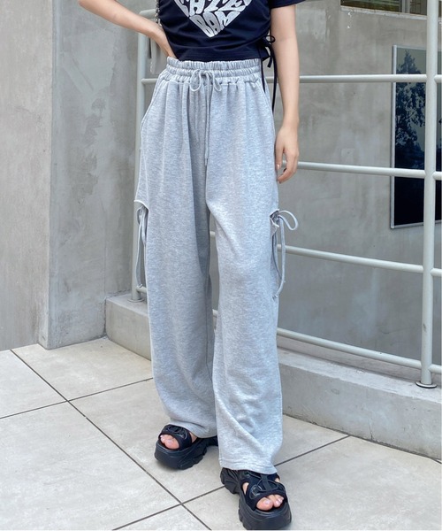 INGNI（イング）の「サイドカットリボンスウェットパンツ（スウェットパンツ・レディース・ブラック/グレー・FREE）」の11枚目の写真