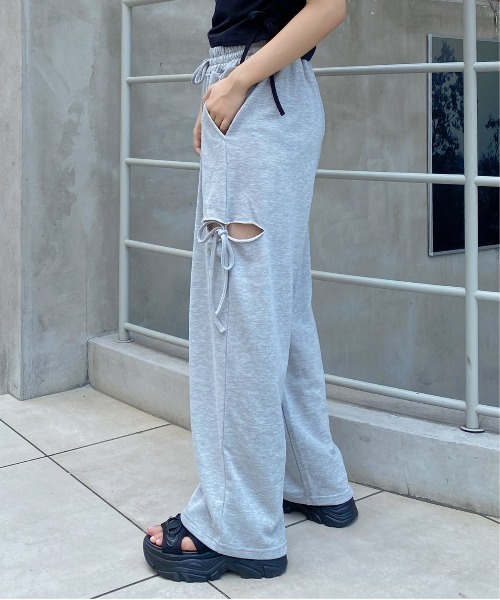 INGNI（イング）の「サイドカットリボンスウェットパンツ（スウェットパンツ・レディース・ブラック/グレー・FREE）」の12枚目の写真