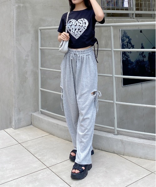 INGNI（イング）の「サイドカットリボンスウェットパンツ（スウェットパンツ・レディース・ブラック/グレー・FREE）」の14枚目の写真