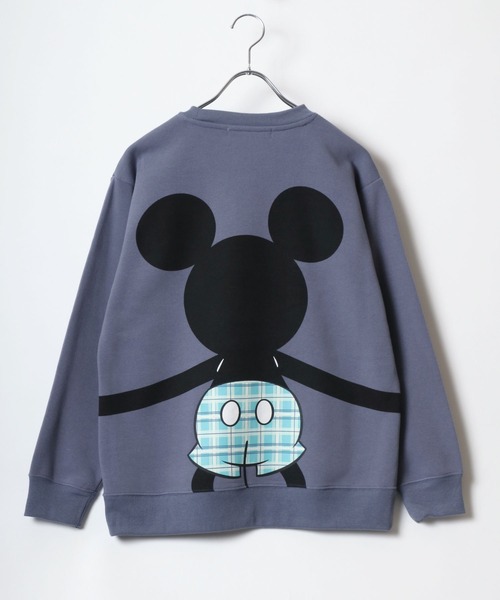 ⭕Disney ディズニー 逆さま覗きミッキー スウェット ブラック d051 ⭕Disney ディズニー 逆さま覗きミッキー スウェット ブラック