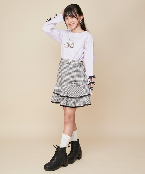 JENNI love（ジェニィラブ）の「【セットアップ対応】パールボタンティアードスカート（スカート・キッズ・ブラック/ベージュ・160cm/150cm/140cm/130cm）」の3枚目の写真