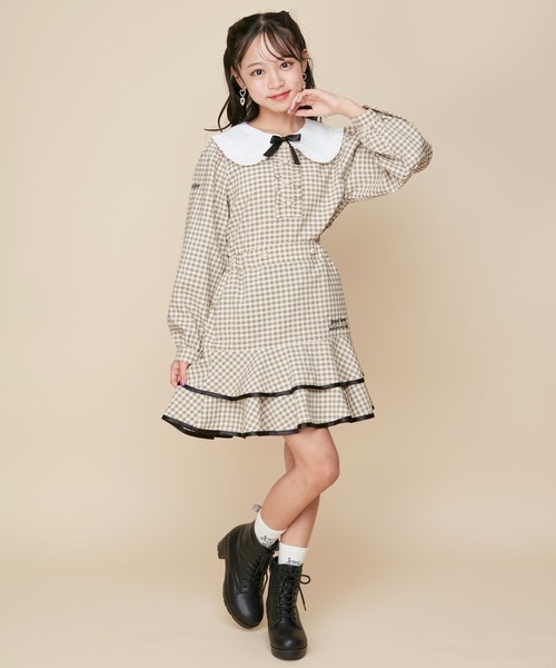 JENNI love（ジェニィラブ）の「【セットアップ対応】パールボタンティアードスカート（スカート・キッズ・ブラック/ベージュ・160cm/150cm/140cm/130cm）」の9枚目の写真