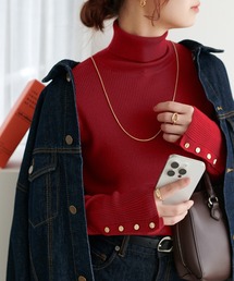 DISCOAT | 【新色追加・全19色展開！】リブ袖口ボタンタートル《WEB限定カラーあり》(ニット/セーター)