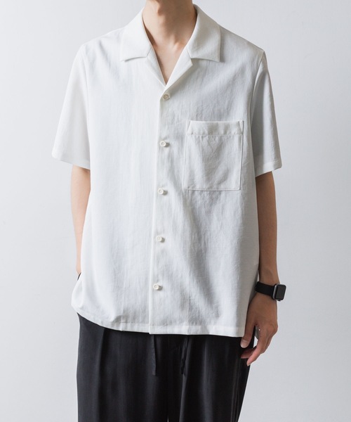 ATTACHMENT(アタッチメント)の「PE/CO/LI ツイル オープンカラー S/Sシャツ / PE/CO/LI TWILL OPEN COLLAR S/S SHIRT(シャツ/ブラウス・メンズ・ベージュ/ホワイト/ブラック/ライトピンク・1/2/3)」の19枚目の写真