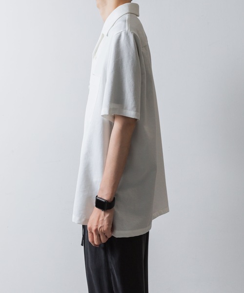 ATTACHMENT(アタッチメント)の「PE/CO/LI ツイル オープンカラー S/Sシャツ / PE/CO/LI TWILL OPEN COLLAR S/S SHIRT(シャツ/ブラウス・メンズ・ベージュ/ホワイト/ブラック/ライトピンク・1/2/3)」の13枚目の写真