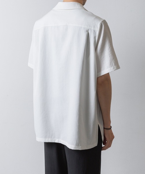 ATTACHMENT(アタッチメント)の「PE/CO/LI ツイル オープンカラー S/Sシャツ / PE/CO/LI TWILL OPEN COLLAR S/S SHIRT(シャツ/ブラウス・メンズ・ベージュ/ホワイト/ブラック/ライトピンク・1/2/3)」の14枚目の写真