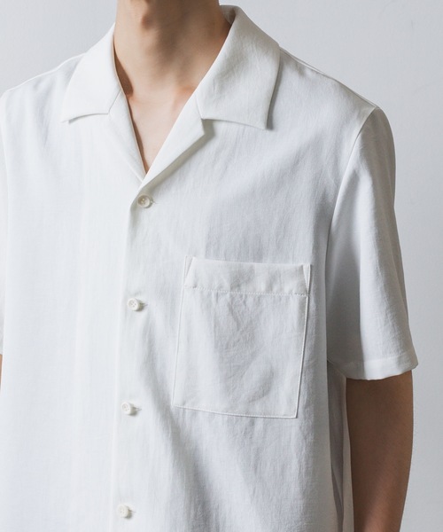 ATTACHMENT(アタッチメント)の「PE/CO/LI ツイル オープンカラー S/Sシャツ / PE/CO/LI TWILL OPEN COLLAR S/S SHIRT(シャツ/ブラウス・メンズ・ベージュ/ホワイト/ブラック/ライトピンク・1/2/3)」の15枚目の写真
