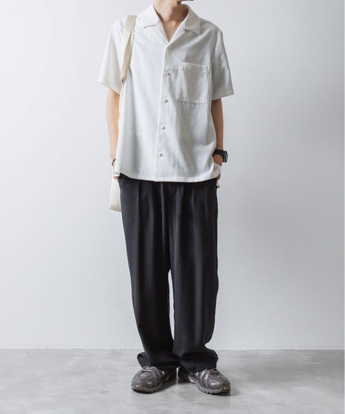 ATTACHMENT(アタッチメント)の「PE/CO/LI ツイル オープンカラー S/Sシャツ / PE/CO/LI TWILL OPEN COLLAR S/S SHIRT(シャツ/ブラウス・メンズ・ベージュ/ホワイト/ブラック/ライトピンク・1/2/3)」の18枚目の写真