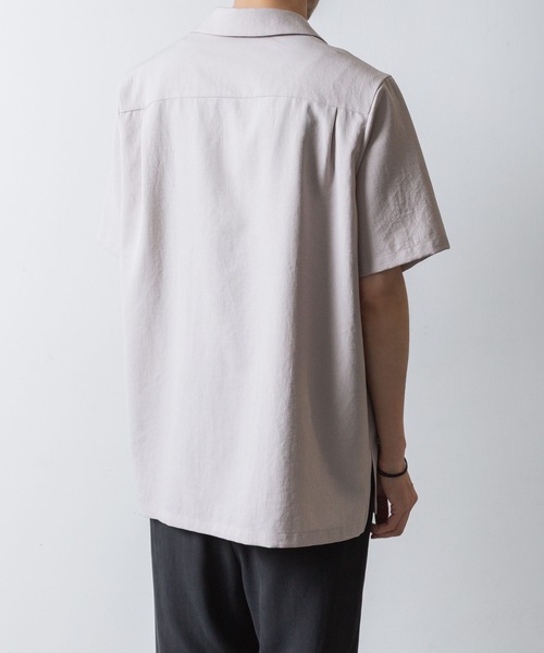 ②−2なおページ PE/CO/LI ツイル オープンカラー S/Sシャツ / PE/CO/LI TWILL OPEN