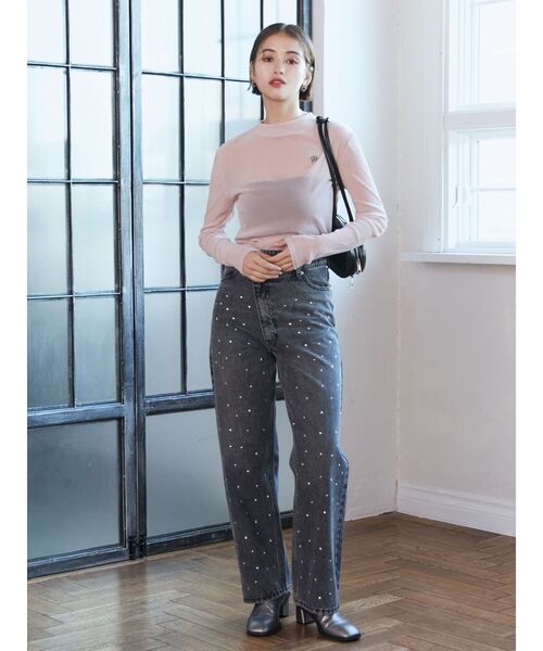 MURUA（ムルーア）の「フロッキーロゴプレートトップス（Tシャツ/カットソー・レディース・ブラック/ホワイト/ピンク・FREE）」の14枚目の写真