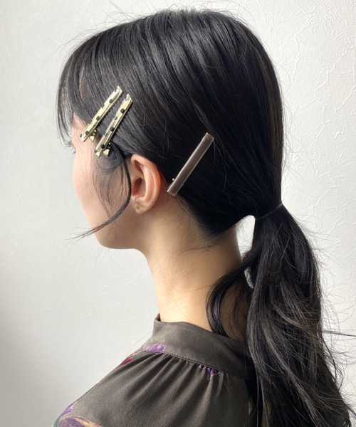 セール】ドット3本セットクリップ（バレッタ/ヘアクリップ）｜Three