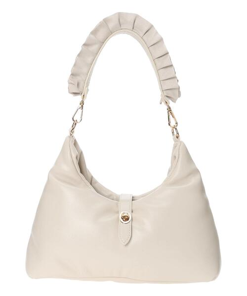 Te chichi（テチチ）の「フリルハンドルワンショルダーバッグ（ハンドバッグ・レディース・ブラック/ダークブラウン/オフホワイト・F）」の2枚目の写真