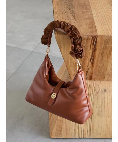 Te chichi（テチチ）の「フリルハンドルワンショルダーバッグ（ハンドバッグ・レディース・ブラック/ダークブラウン/オフホワイト・F）」の4枚目の写真