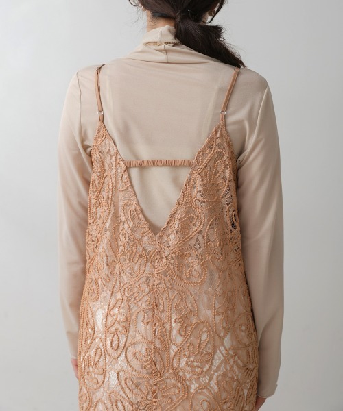 【セール】コードレースＶネックキャミワンピース（ワンピース）｜Bou Jeloud（ブージュルード）