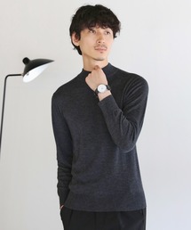 12Gウール混カシミヤタッチモックネックニット