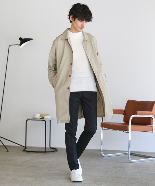 SPU（スプ）の「12Gウール混カシミヤタッチモックネックニット（ニット/セーター・メンズ・ブラック/チャコール/ホワイト・M/L/XL）」の13枚目の写真