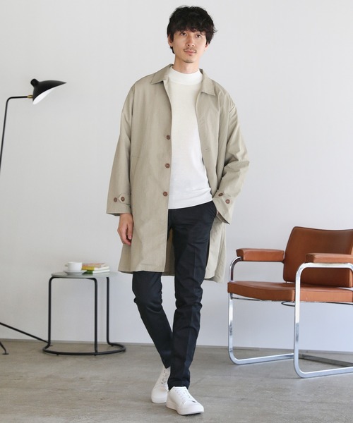 SPU（スプ）の「12Gウール混カシミヤタッチモックネックニット（ニット/セーター・メンズ・ブラック/チャコール/ホワイト・M/L/XL）」の14枚目の写真