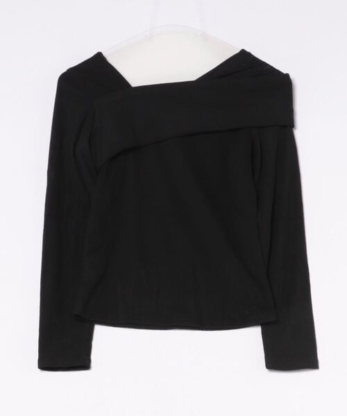 MAISON DE THERESE(メゾン ド テレーズ)の「チュール切り替え オフショルダー長袖Tシャツ(Tシャツ/カットソー・レディース・ブラック/ベージュ/モカ・M)」の4枚目の写真