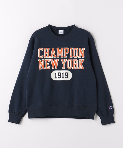 Champion（チャンピオン）の「＜Champion＞TJ CP クルーネック スウェット ロゴ / キッズ  140cm-160cm（スウェット・キッズ・ネイビー/ライトグレー/オフホワイト・160cm/140cm/150cm）」の3枚目の写真