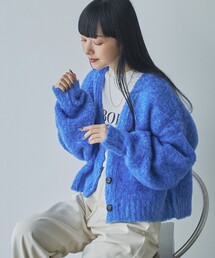 coen | 【WEB限定】メランジ起毛ショートニットカーディガン(カーディガン/ボレロ)