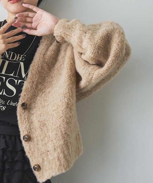 coen（コーエン）の「メランジ起毛ショートニットカーディガン（カーディガン/ボレロ・レディース・ライトグレー/ベージュ/コバルトブルー・FREE）」の10枚目の写真