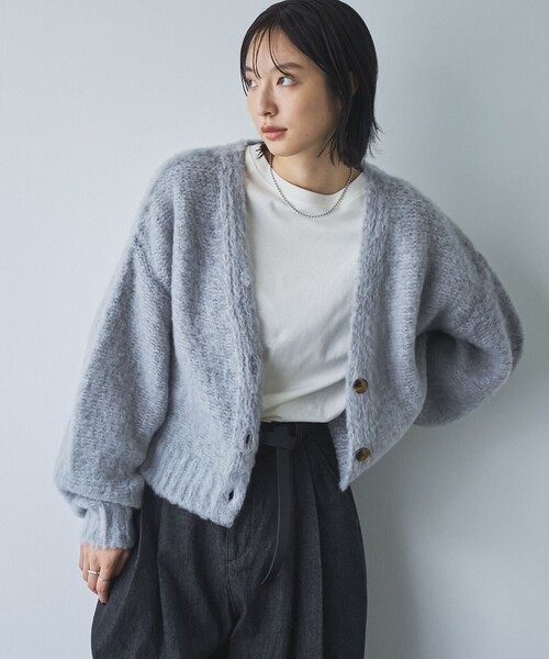 coen（コーエン）の「メランジ起毛ショートニットカーディガン（カーディガン/ボレロ・レディース・ライトグレー/ベージュ/コバルトブルー・FREE）」の12枚目の写真