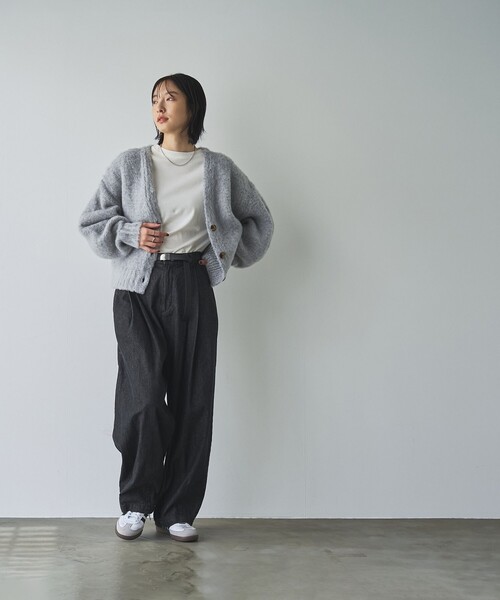 coen（コーエン）の「メランジ起毛ショートニットカーディガン（カーディガン/ボレロ・レディース・ライトグレー/ベージュ/コバルトブルー・FREE）」の21枚目の写真