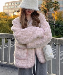 H brand ピンクファーコート Real Fox Fur Real Fur Pink Coat リアルフォックスファーピンク