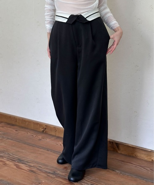 Per sist ence(パーシエンス)の「TRツイルウエスト折り返しタックワイドパンツ(その他パンツ・レディース・ブラック/グレイッシュベージュ/ベージュ系/グレー/チャコールグレー・FREE)」の21枚目の写真