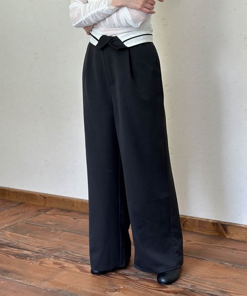 Per sist ence(パーシエンス)の「TRツイルウエスト折り返しタックワイドパンツ(その他パンツ・レディース・ブラック/グレイッシュベージュ/ベージュ系/グレー/チャコールグレー・FREE)」の20枚目の写真